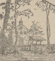 kościół w Rowach na starej litografii